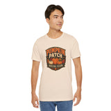 Cream short-sleeve crewneck T-shirt with Pumpkin Patch Social Club front print