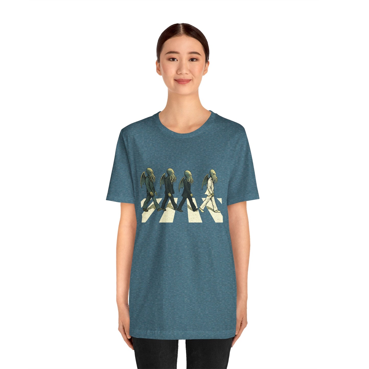 Cthulhu Crossing T-Shirt – Beatles Abbey Road Parody Tee | WhimSpin