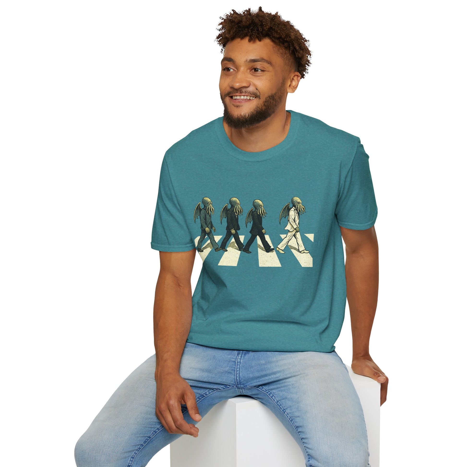 Cthulhu Crossing T-Shirt – Beatles Abbey Road Parody Tee | WhimSpin - WhimSpin - https://whimspin.com