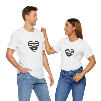 Ally Pride Flag Heart T-Shirt – Subtle LGBTQ+ Support Tee