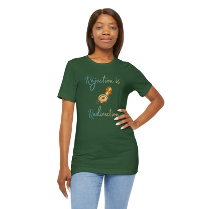 Rejection Is Redirection T-Shirt – Motivational Compass Quote Tee