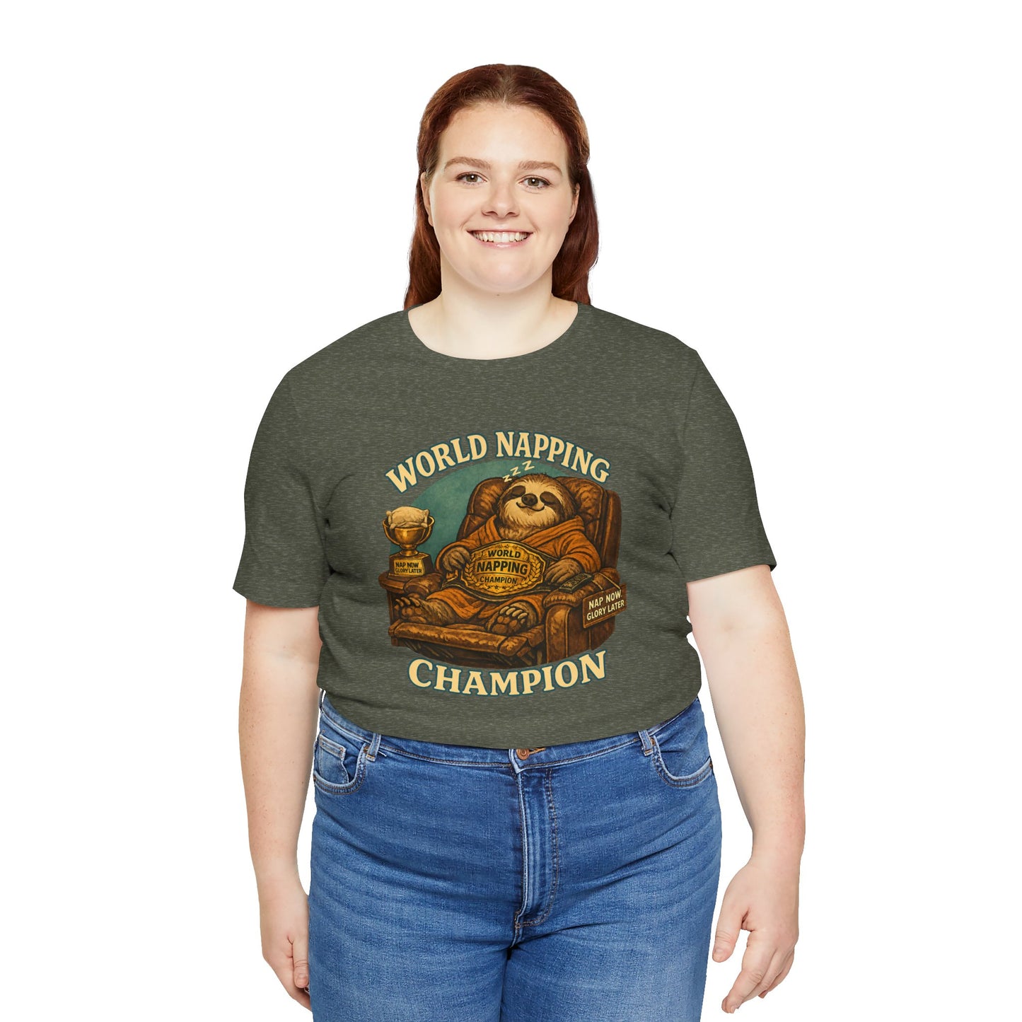 World Napping Champion T-Shirt – Funny Sloth Nap Tee