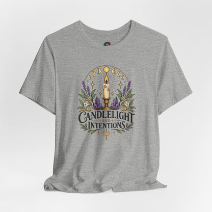 Candlelight and Intentions T-Shirt – Witchy Celestial Tee