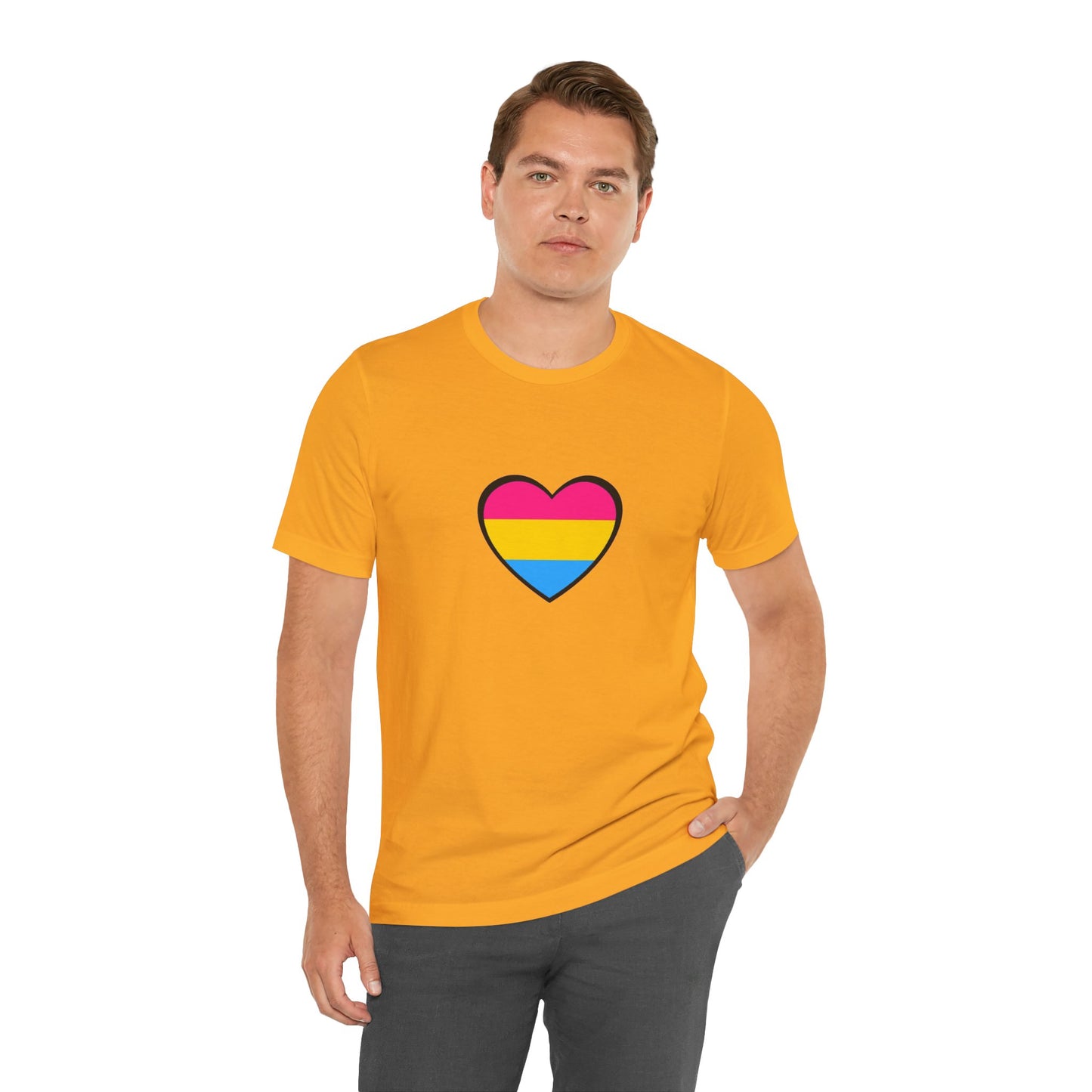 Pansexual Pride Flag Heart Tee – LGBTQ+ Pan Flag Minimalist Shirt - WhimSpin - https://whimspin.com