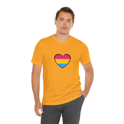 Pansexual Pride Flag Heart Tee – LGBTQ+ Pan Flag Minimalist Shirt - WhimSpin - https://whimspin.com