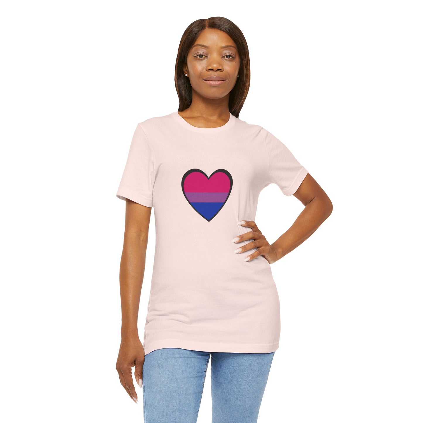 Bisexual Pride Flag T-Shirt – LGBTQ+ Heart Graphic Tee | WhimSpin
