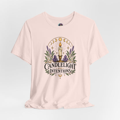 Candlelight and Intentions T-Shirt – Witchy Celestial Tee