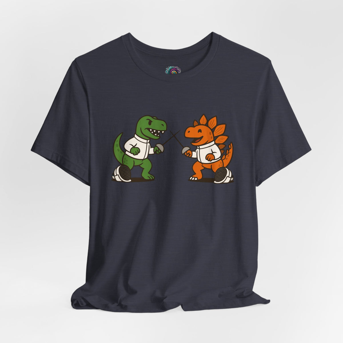 Dinosaur Fencing T-Shirt – T-Rex vs Stegosaurus Tee