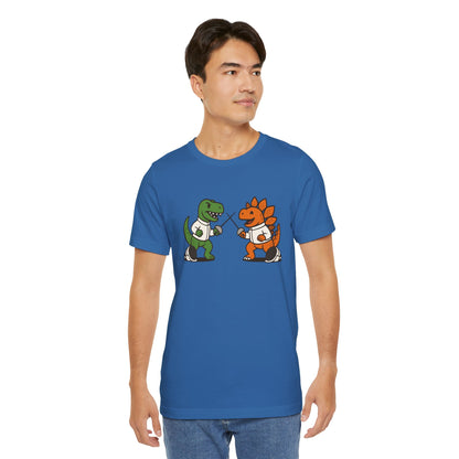 Dinosaur Fencing T-Shirt – T-Rex vs Stegosaurus Tee