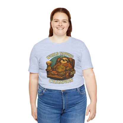 World Napping Champion T-Shirt – Funny Sloth Nap Tee