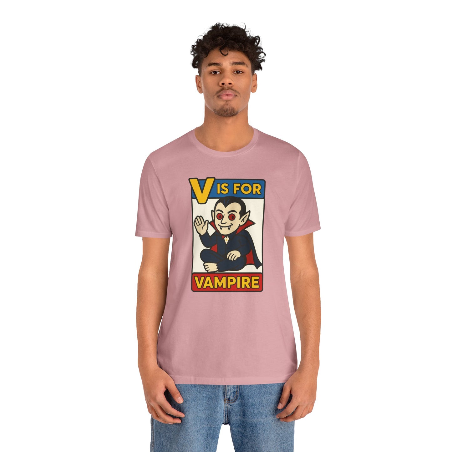 V is for Vampire T-Shirt – Funny Halloween Legend Alphabet Tee