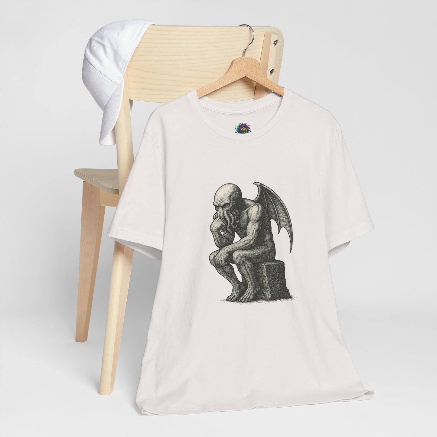 Cthulhu The Thinker Tee – Lovecraftian Parody Shirt