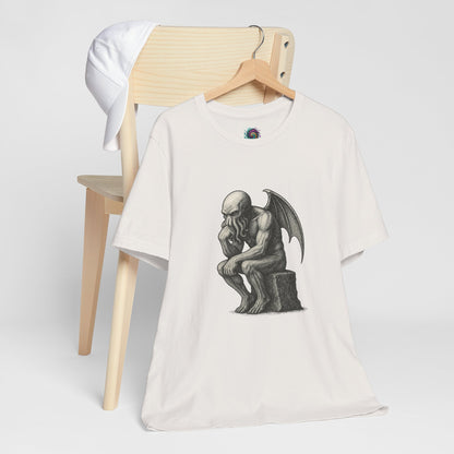 Cthulhu The Thinker Tee – Lovecraftian Parody Shirt