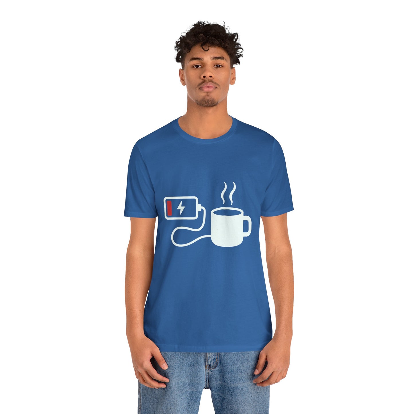 Low Battery Need Coffee Tee – Funny Caffeine Graphic T-Shirt
