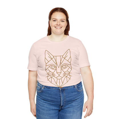 Geometric Cat T-Shirt – Minimalist Line Art Tee