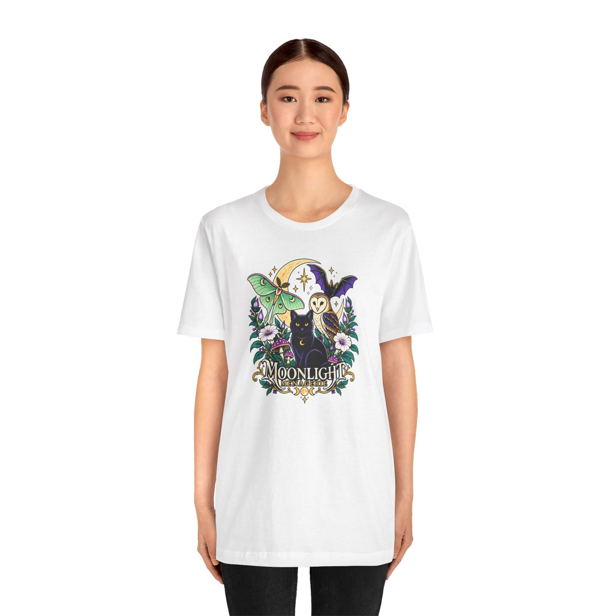 Moonlight Menagerie T-Shirt – Witchy Nocturnal Animals Tee