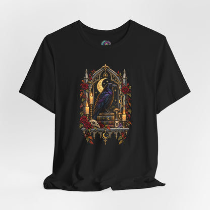 Raven’s Reliquary Tee – Gothic Moonlit Raven T-shirt