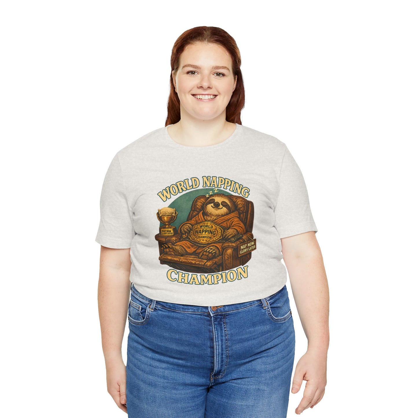 World Napping Champion T-Shirt – Funny Sloth Nap Tee
