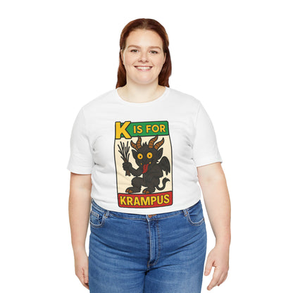 Krampus Alphabet Tee - "K is for Krampus" Holiday Graphic T-Shirt