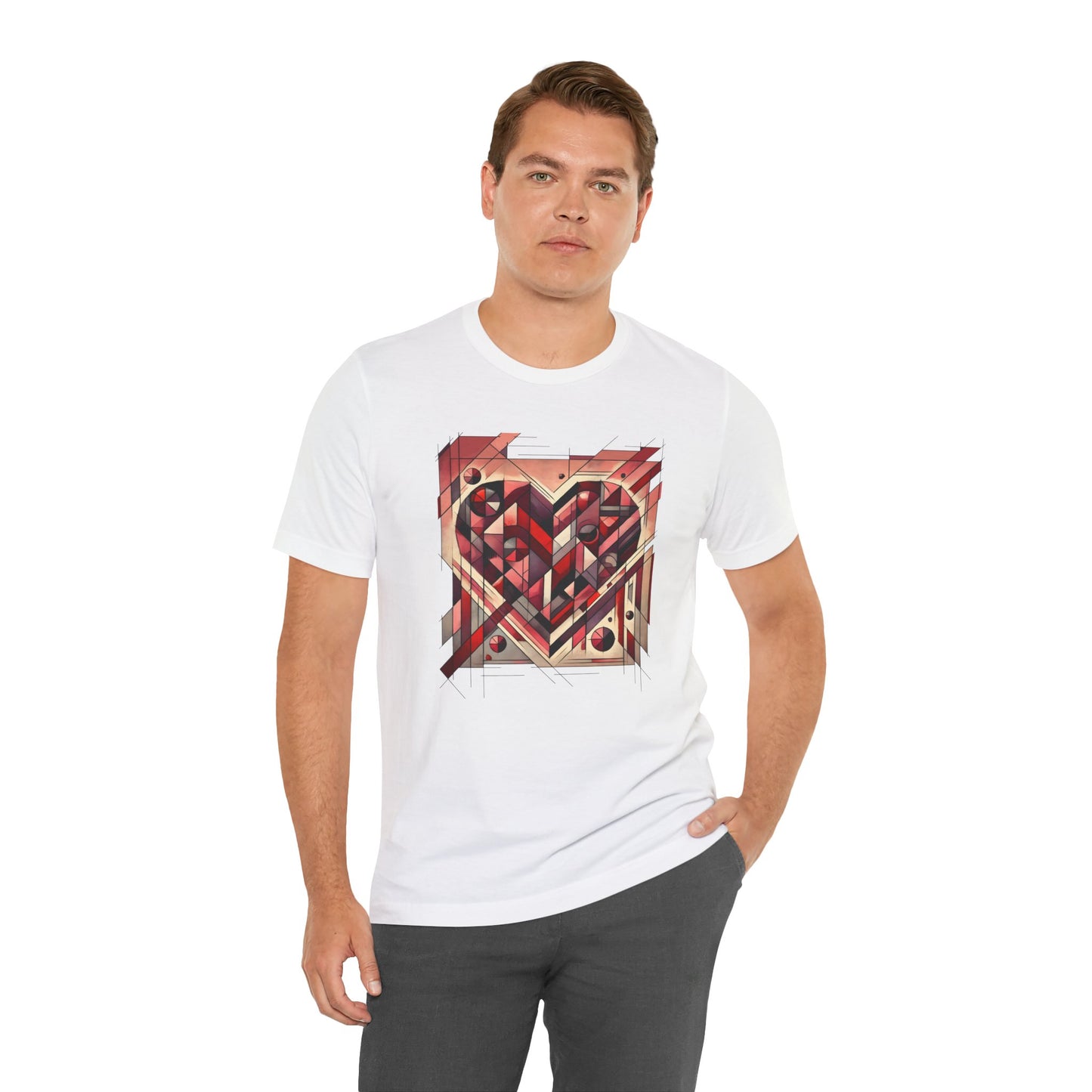 Cubist Heart T-Shirt – Modern Art Valentine's Day Graphic Tee