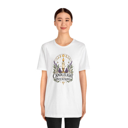Candlelight and Intentions T-Shirt – Witchy Celestial Tee