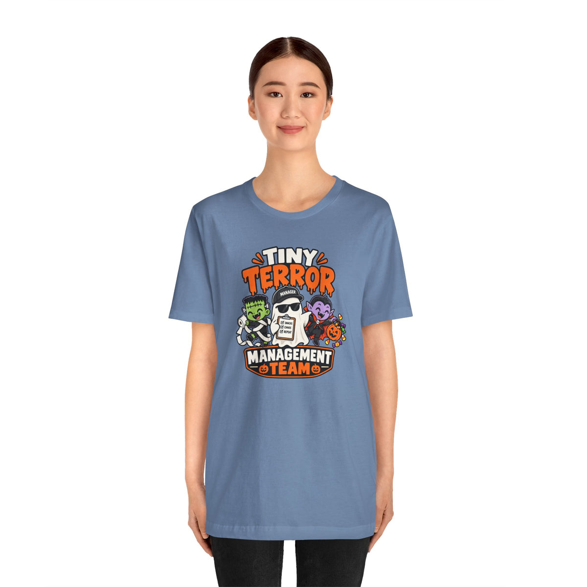 Tiny Terror Management Team T-Shirt – Funny Halloween Parent Tee