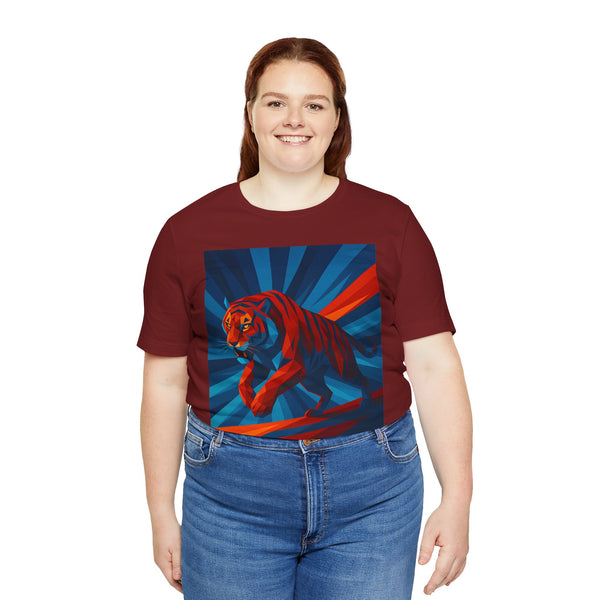 Geometric Tiger T-Shirt – Bold Jungle Animal Tee in Abstract Style - WhimSpin - https://whimspin.com