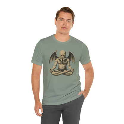 Meditating Cthulhu Shirt – Unisex Mythos Tee for Sci-Fi & Festival Fans
