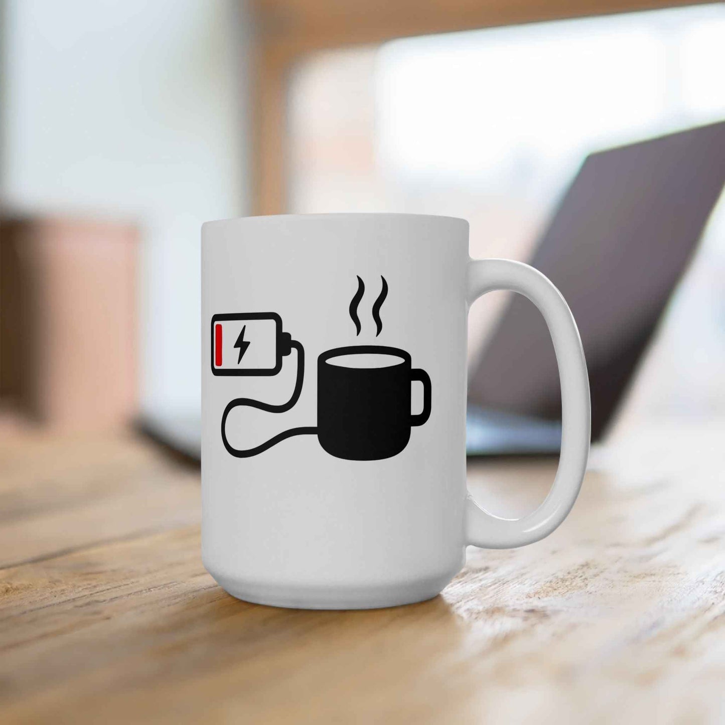 Low Battery Need Coffee Mug – Funny Ceramic Coffee Cup | 11oz & 15oz Sizes | Dishwasher & Microwave Safe