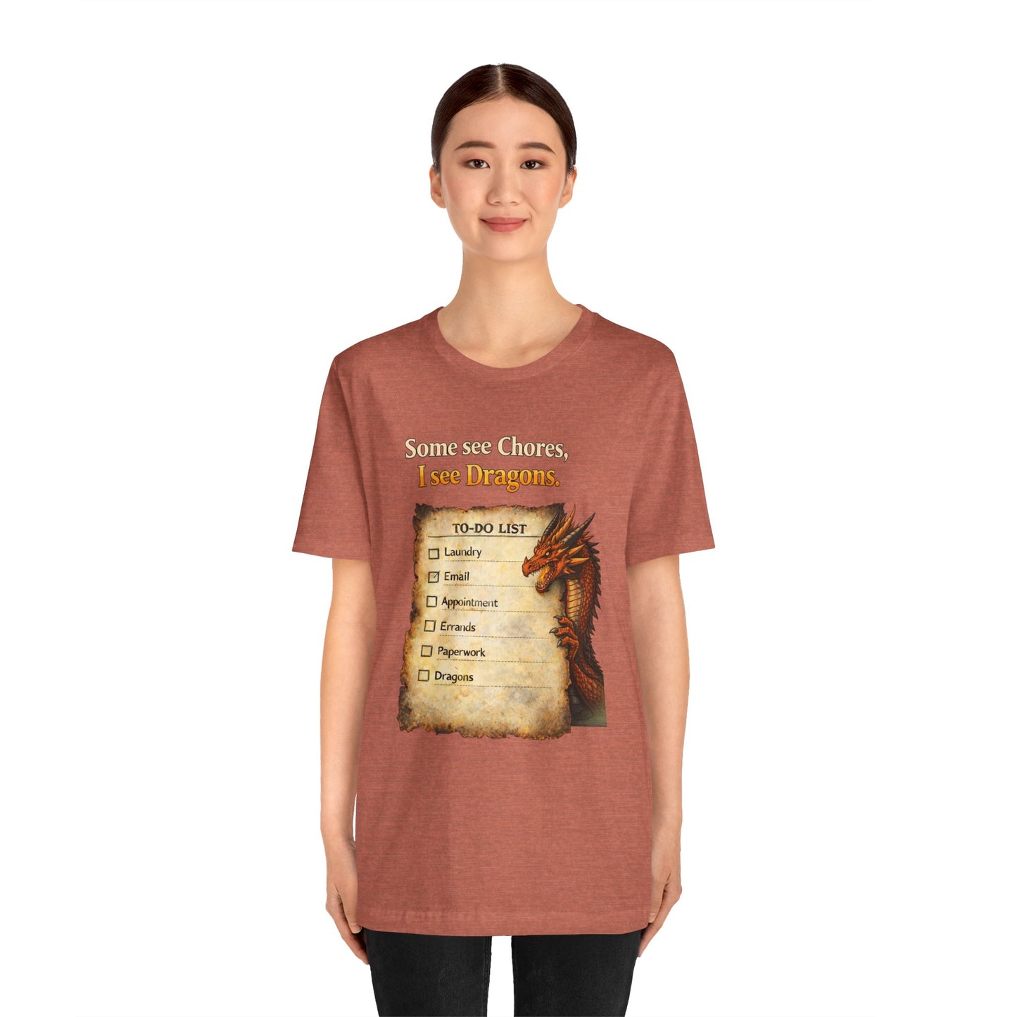 Some See Chores I See Dragons T-Shirt – Funny Fantasy Tee