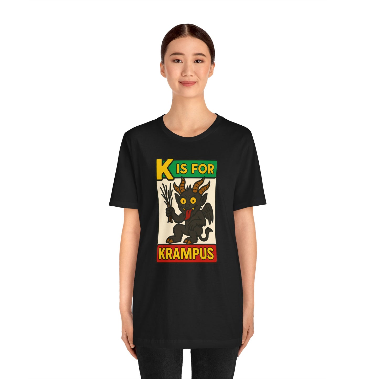 Krampus Alphabet Tee - "K is for Krampus" Holiday Graphic T-Shirt