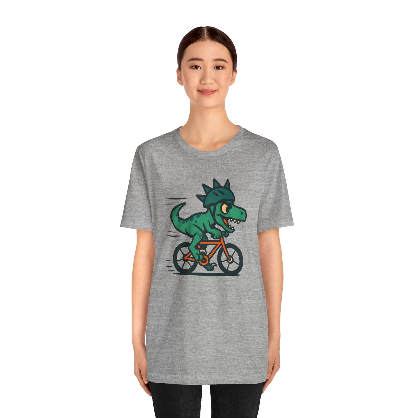 Velociraptor on a Bike T-Shirt – Funny Dino Velo Tee