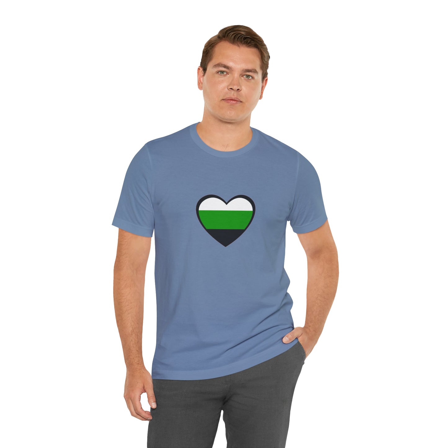 Neutrois Pride Flag Heart T-Shirt – Minimalist Gender Identity Tee