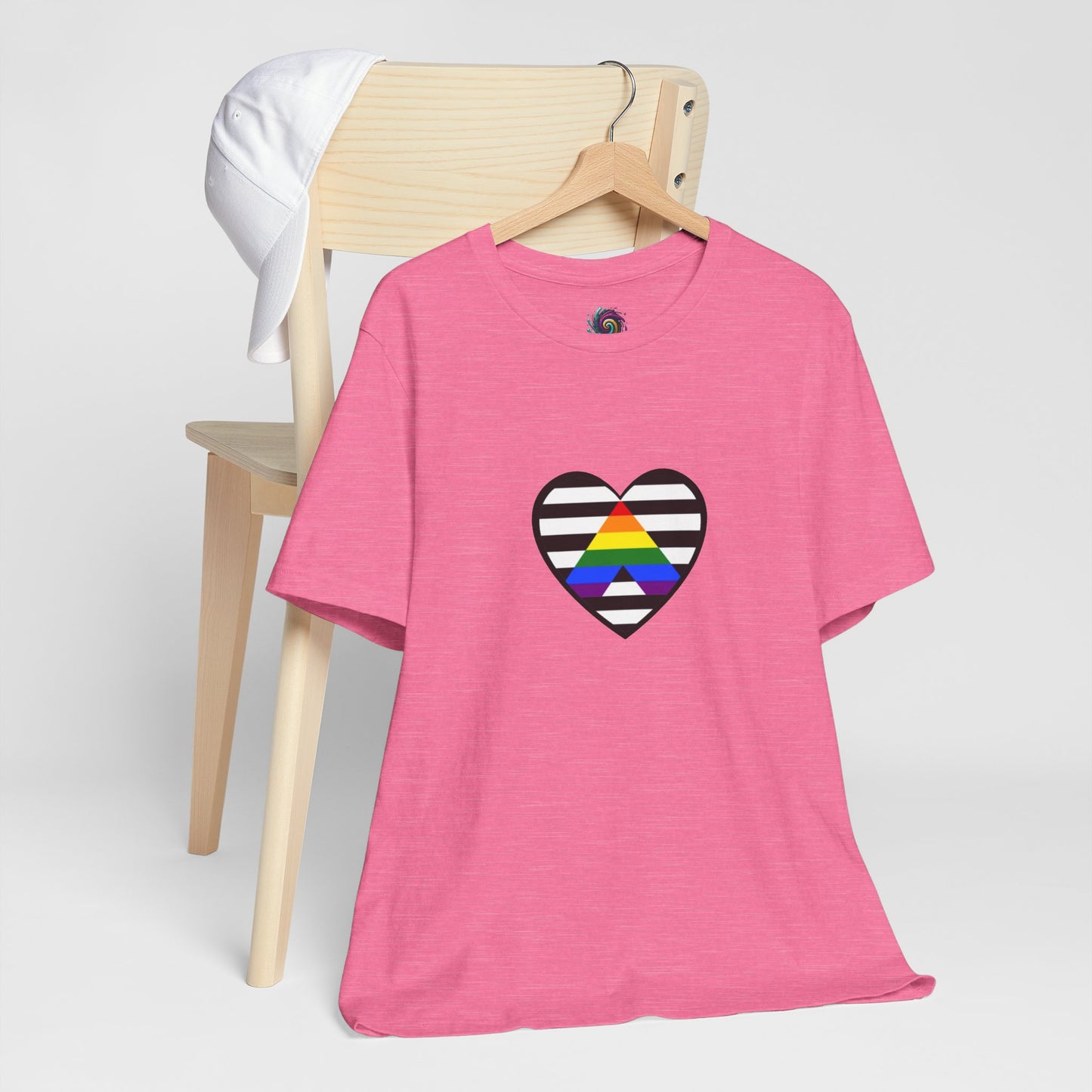 Ally Pride Flag Heart T-Shirt – Subtle LGBTQ+ Support Tee