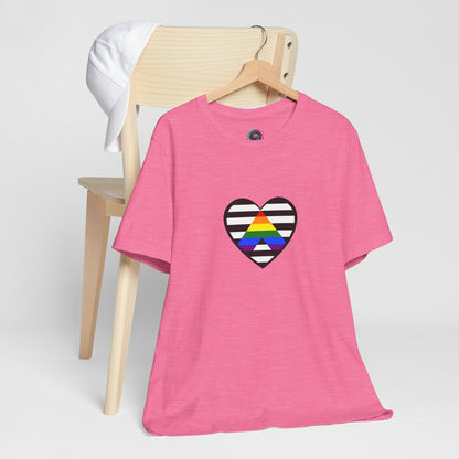 Ally Pride Flag Heart T-Shirt – Subtle LGBTQ+ Support Tee