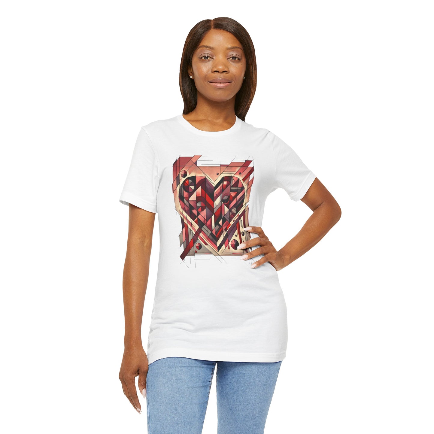 Cubist Heart T-Shirt – Modern Art Valentine's Day Graphic Tee