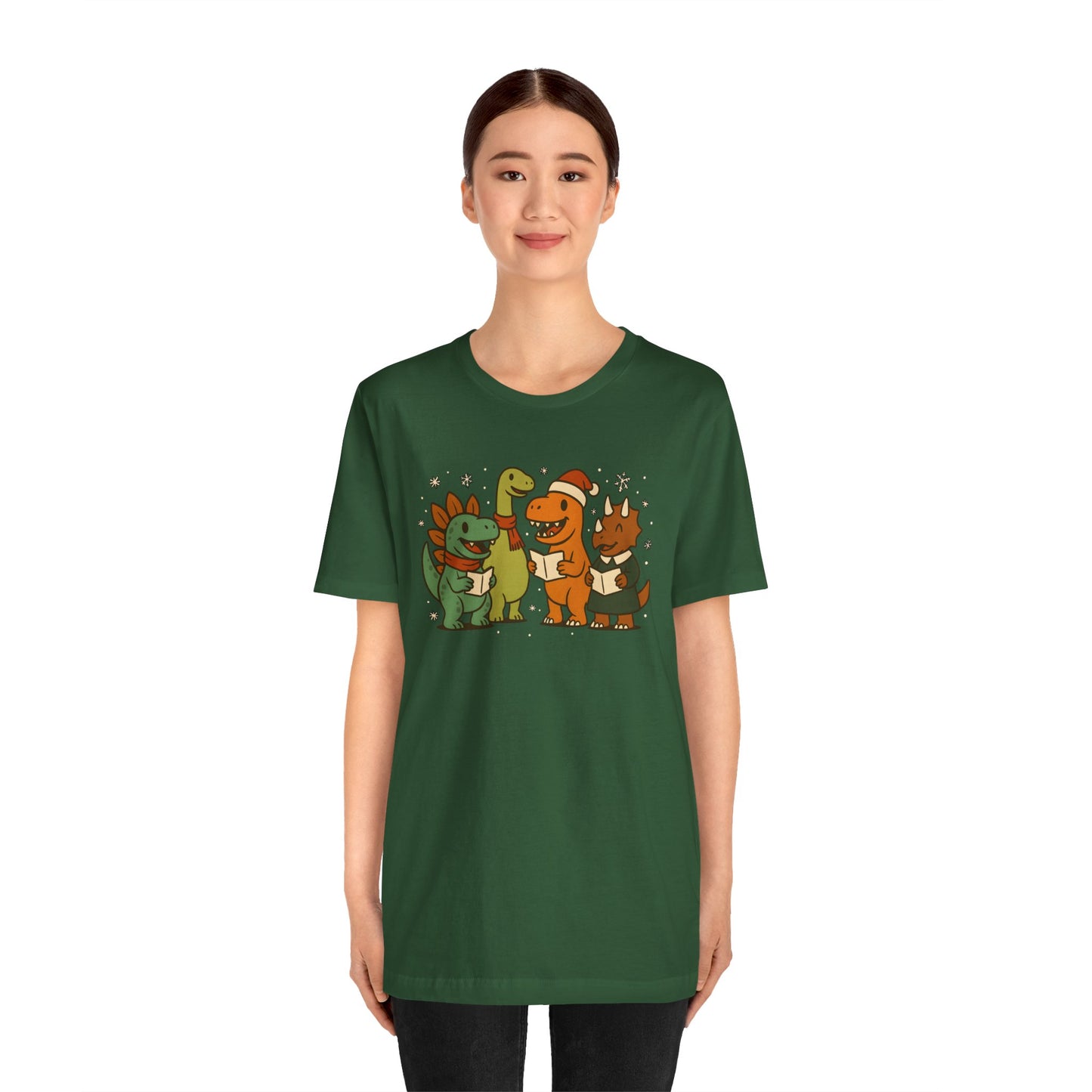 Dinosaur Carolers T-Shirt – Cute Dino Christmas Singing Tee