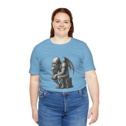 Cthulhu The Thinker Tee – Lovecraftian Parody Shirt