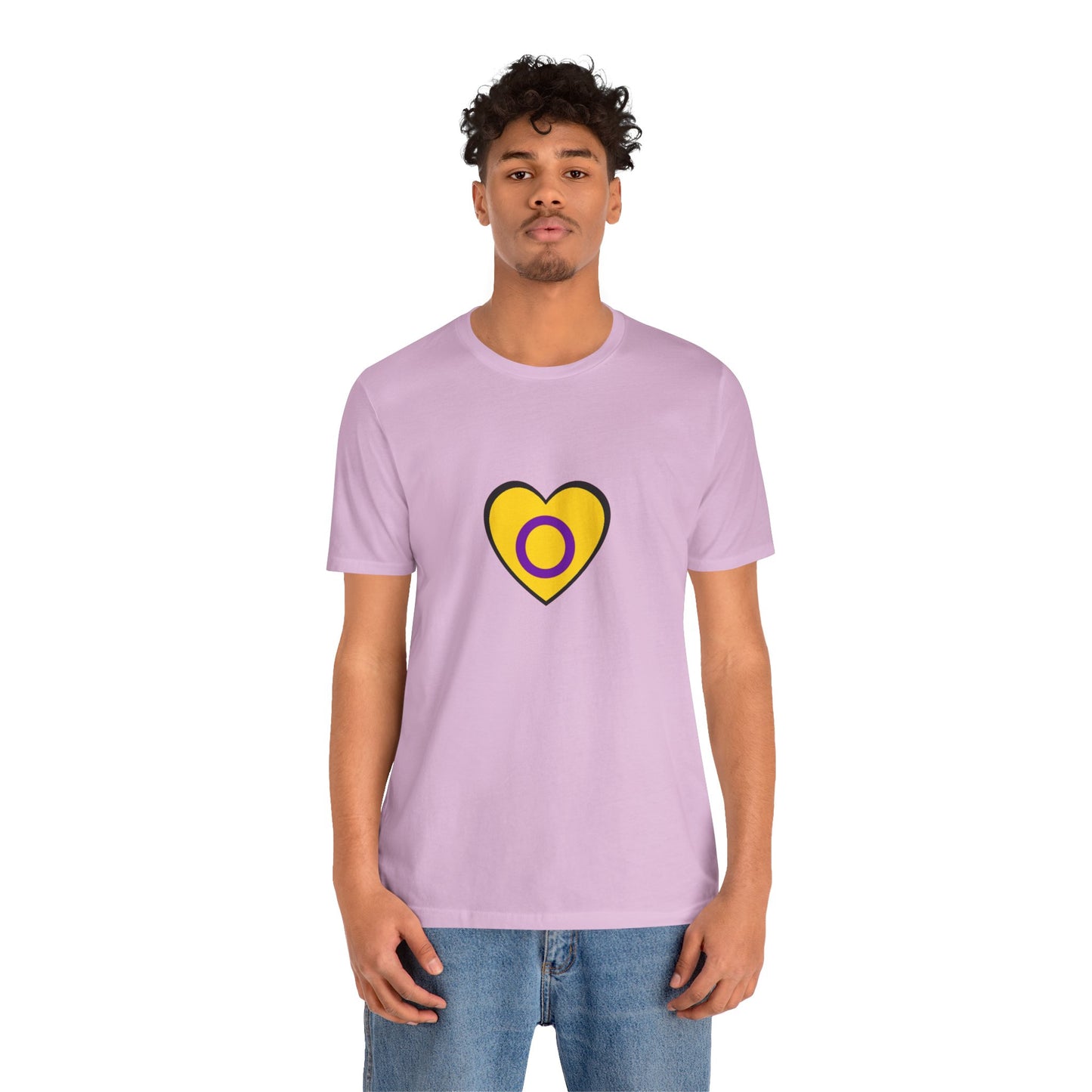 Intersex Pride Flag Heart T-Shirt – Minimalist LGBTQ+ Support Tee