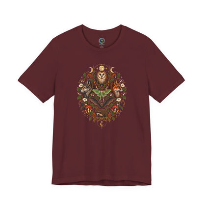 Nocturnal Woodland Animals T-Shirt – Moonlit Nature Tee