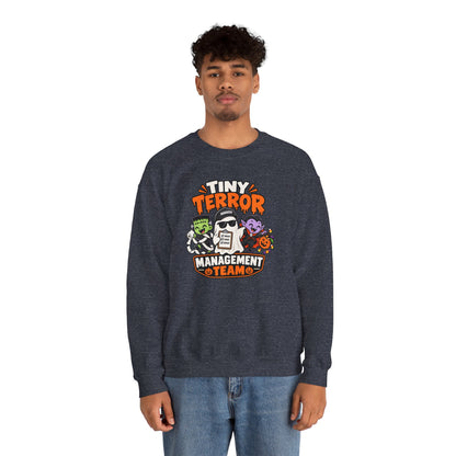 Tiny Terror Management Team Sweatshirt – Funny Halloween Parent Crewneck