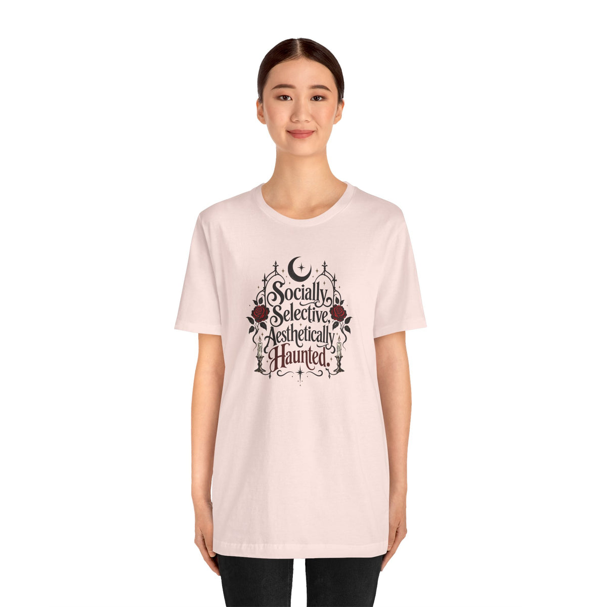 Socially Selective Aesthetically Haunted T-shirt - Gothic Humor Tee