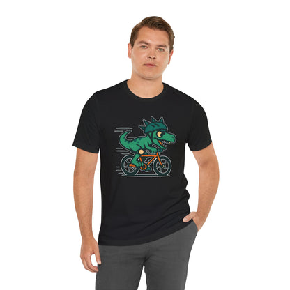 Velociraptor on a Bike T-Shirt – Funny Dino Velo Tee