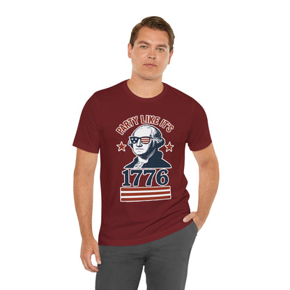 Party Like It's 1776 T-Shirt – Funny 4th of July Tee with George Washington Graphic - WhimSpin - https://whimspin.com