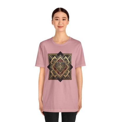 Art Deco Heart T-Shirt – Romantic Valentine's Day Graphic Tee