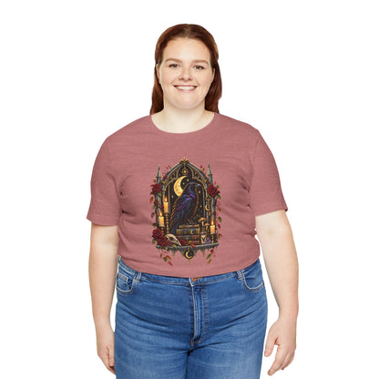 Raven’s Reliquary Tee – Gothic Moonlit Raven T-shirt