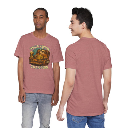 World Napping Champion T-Shirt – Funny Sloth Nap Tee