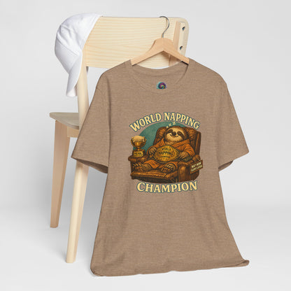 World Napping Champion T-Shirt – Funny Sloth Nap Tee