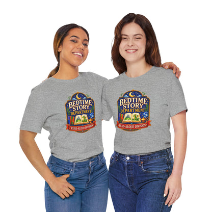 Bedtime Story Department T-Shirt – Read-Aloud Parent Tee