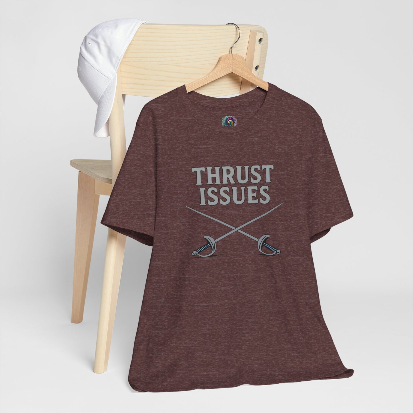 Thrust Issues Fencing T-Shirt – Funny Saber Shirt for Fencers & Pun Lovers